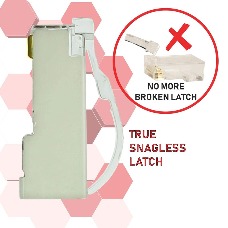 LINKUP Cat6 RJ45 Pass Through Connectors | Self-Protective Curved Unbendable Latch - No Boot Required | Durable, Space-Saving Ethernet Ends for Solid & Stranded Cable | Performance RJ45 Termination - Image 2